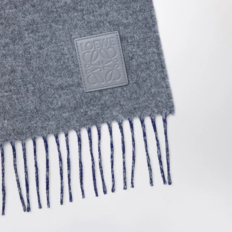 商品Loewe|Grey/blue wool and cashmere scarf,价格¥2884,第3张图片详细描述