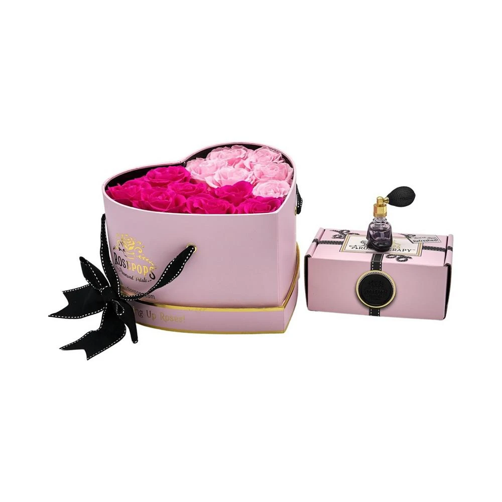 商品Rosepops|Pop-Up Half-Hearted Pink Heart Shaped Real Cotton Candy and Raspberry Punch Roses, Box of 13,价格¥1716,第2张图片详细描述