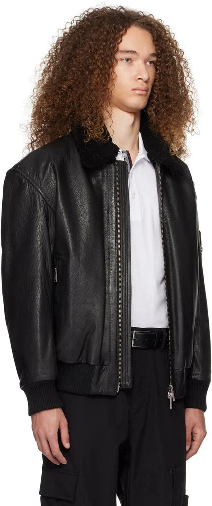 商品Hugo Boss|Black Zip Leather Jacket,价格¥5269,第2张图片详细描述