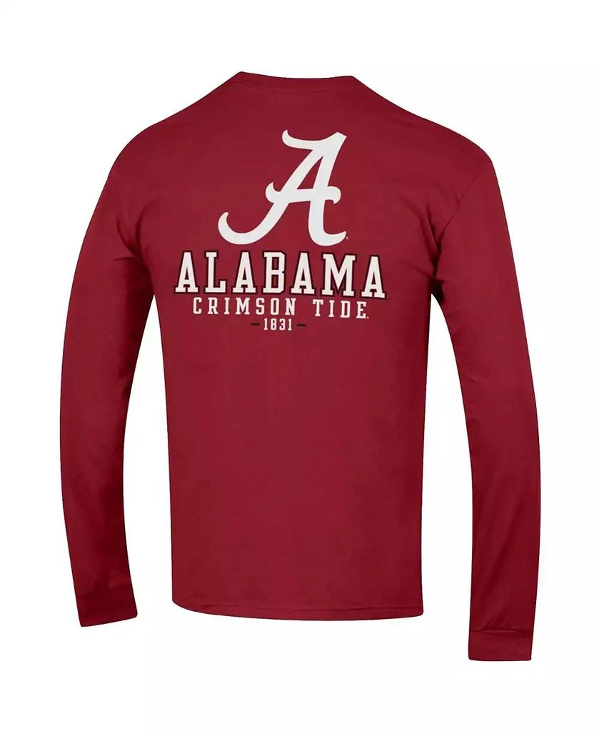 商品CHAMPION|Men's Crimson Alabama Crimson Tide Team Stack 3-Hit Long Sleeve T-shirt,价格¥228,第3张图片详细描述