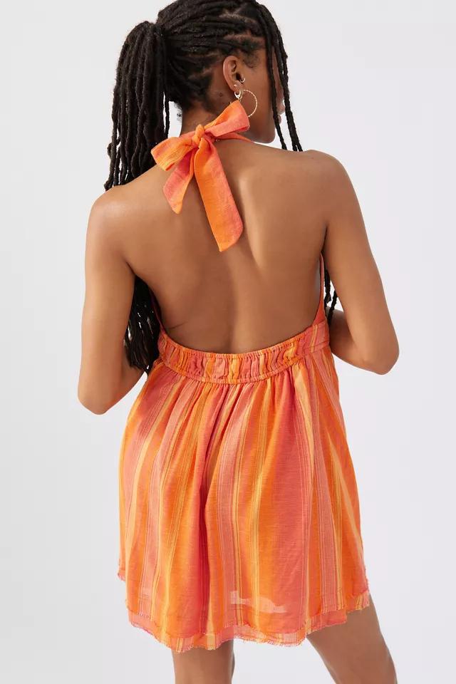 UO Sunshine Linen Halter Mini Dress商品第2张图片规格展示