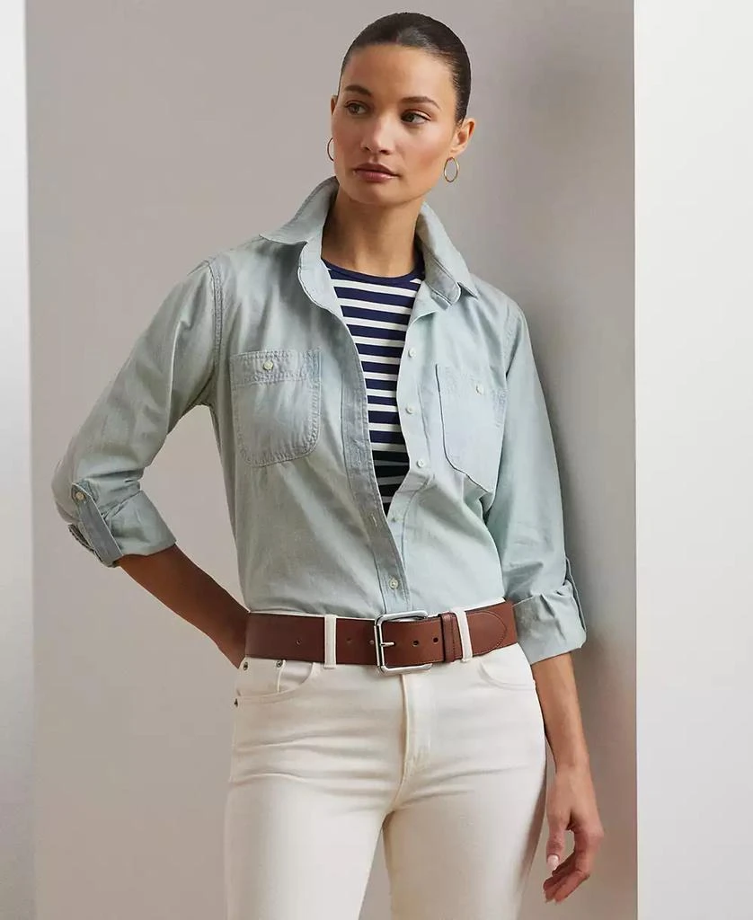 商品Ralph Lauren|Cotton Chambray Shirt,价格¥858,第1张图片