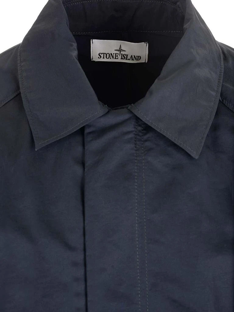商品Stone Island|Stone Island Long Blue Raincoat - Men,价格¥9915,第3张图片详细描述
