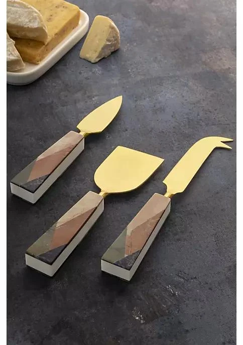 商品GAURI KOHLI|Kohli Gauri Kohli Galicia Marble Cheese Knives Set Of 3,价格¥449,第2张图片详细描述