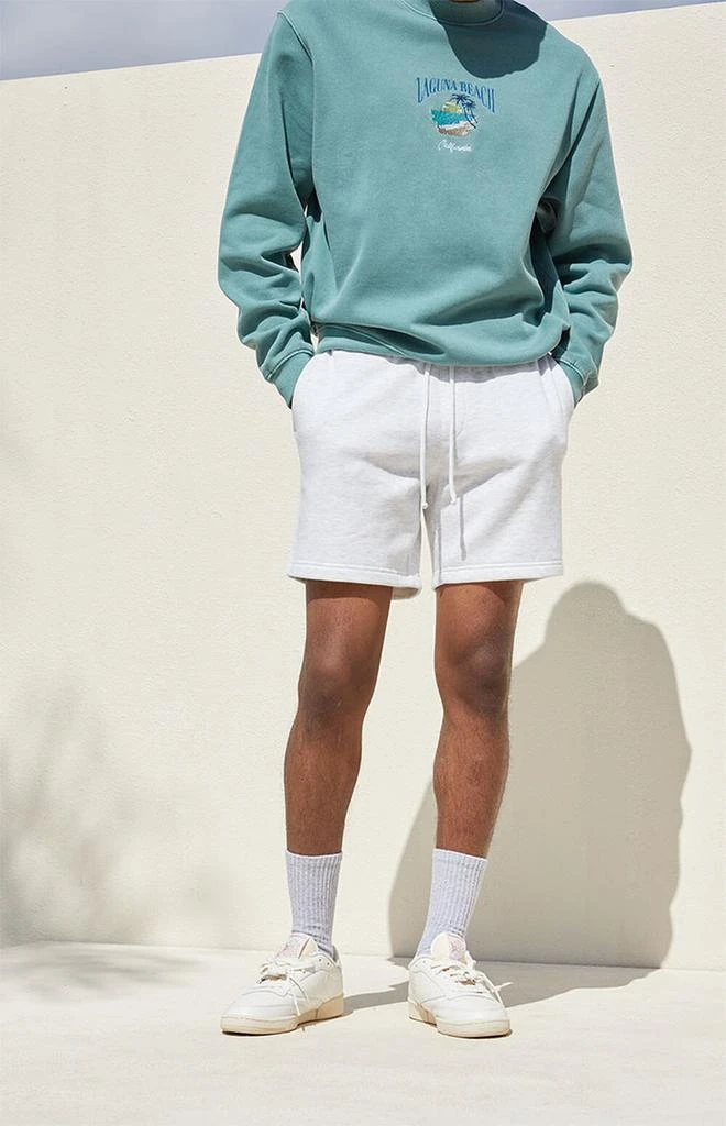 商品PacSun|White Heather Basic Fleece Sweat Shorts,价格¥176,第3张图片详细描述