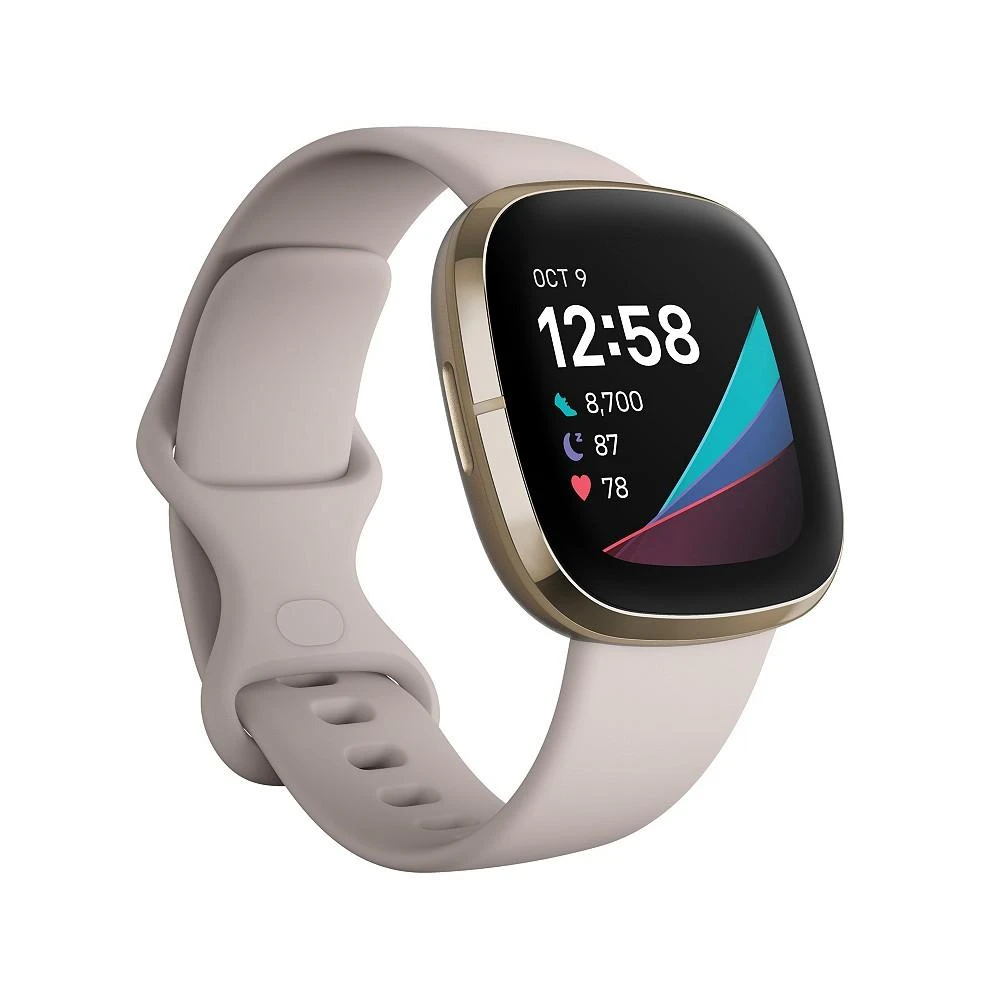 商品Fitbit|Sense Lunar White Strap Smart Watch 39mm,价格¥1420,第1张图片