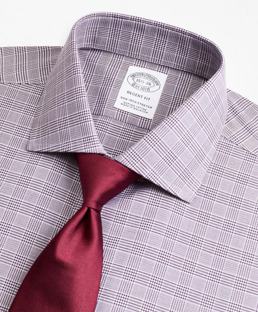 商品Brooks Brothers|Stretch Regent Regular-Fit Dress Shirt, Non-Iron Royal Oxford English Collar Glen Plaid,价格¥522,第4张图片详细描述