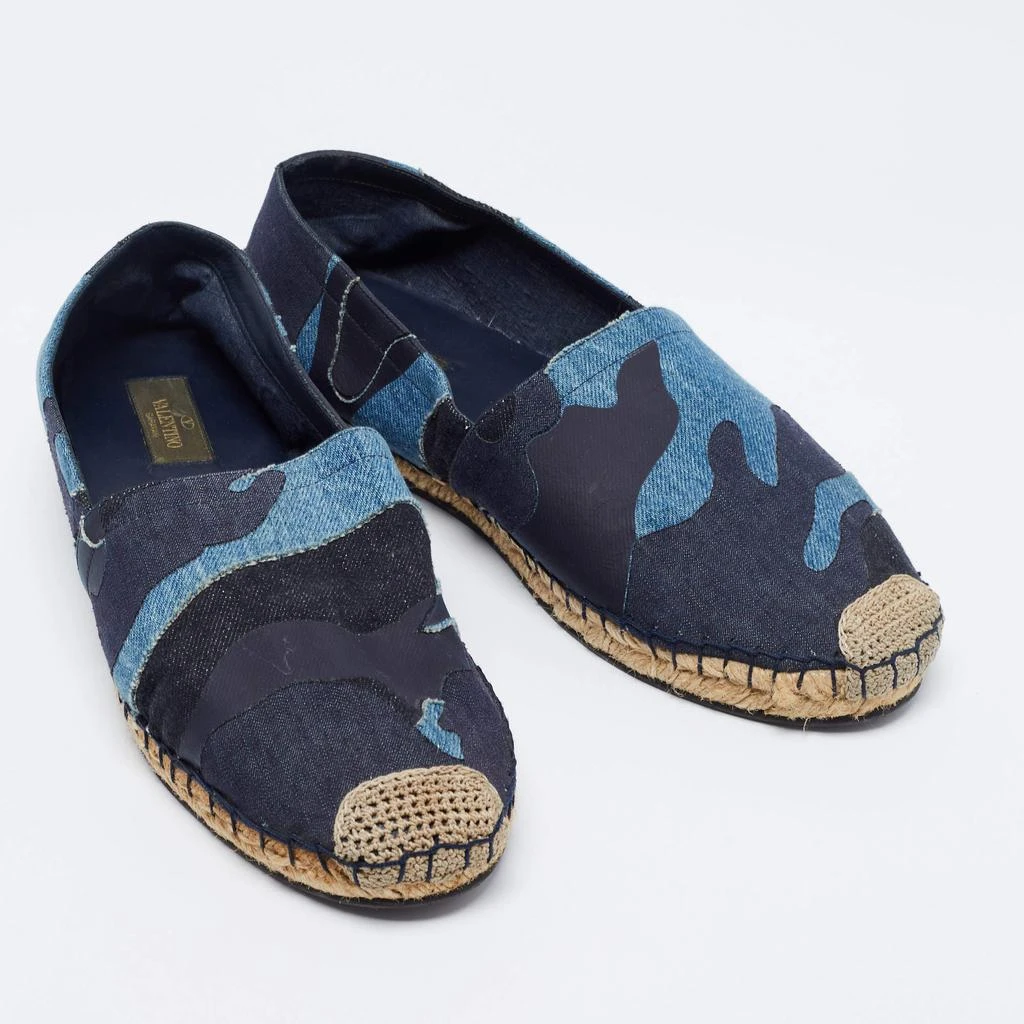 商品[二手商品] Valentino|Valentino Blue Camouflage Canvas Espadrilles Flats Size 41,价格¥966,第4张图片详细描述