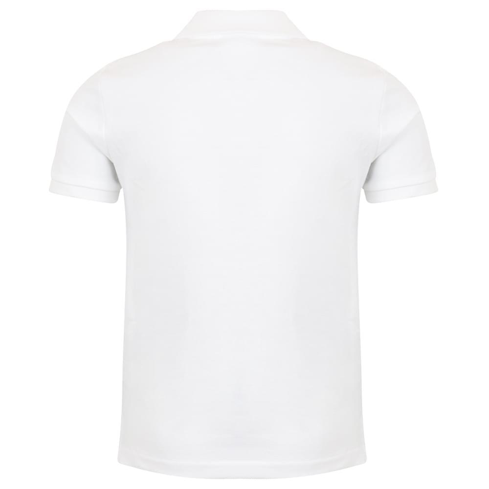 White Short Sleeve Gold Logo Polo Shirt商品第3张图片规格展示