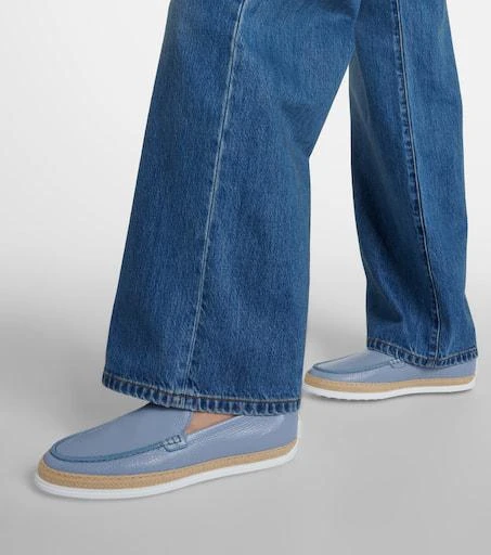 商品Tod's|酒椰叶纤维边饰皮革乐福鞋,价格¥4275,第4张图片详细描述