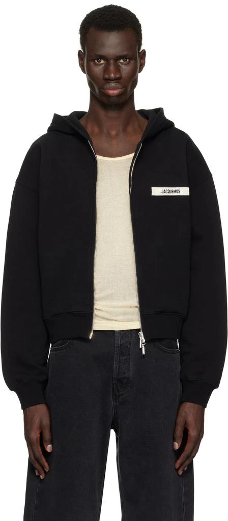 商品Jacquemus|Black La Casa 'The Gros Grain zipped' Hoodie,价格¥2792,第1张图片