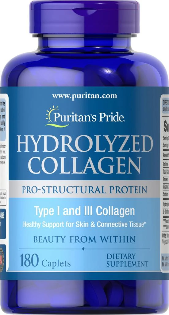 商品Puritan's Pride|水解胶原蛋白片1000mg 180粒/瓶,价格¥201-¥402,第1张图片