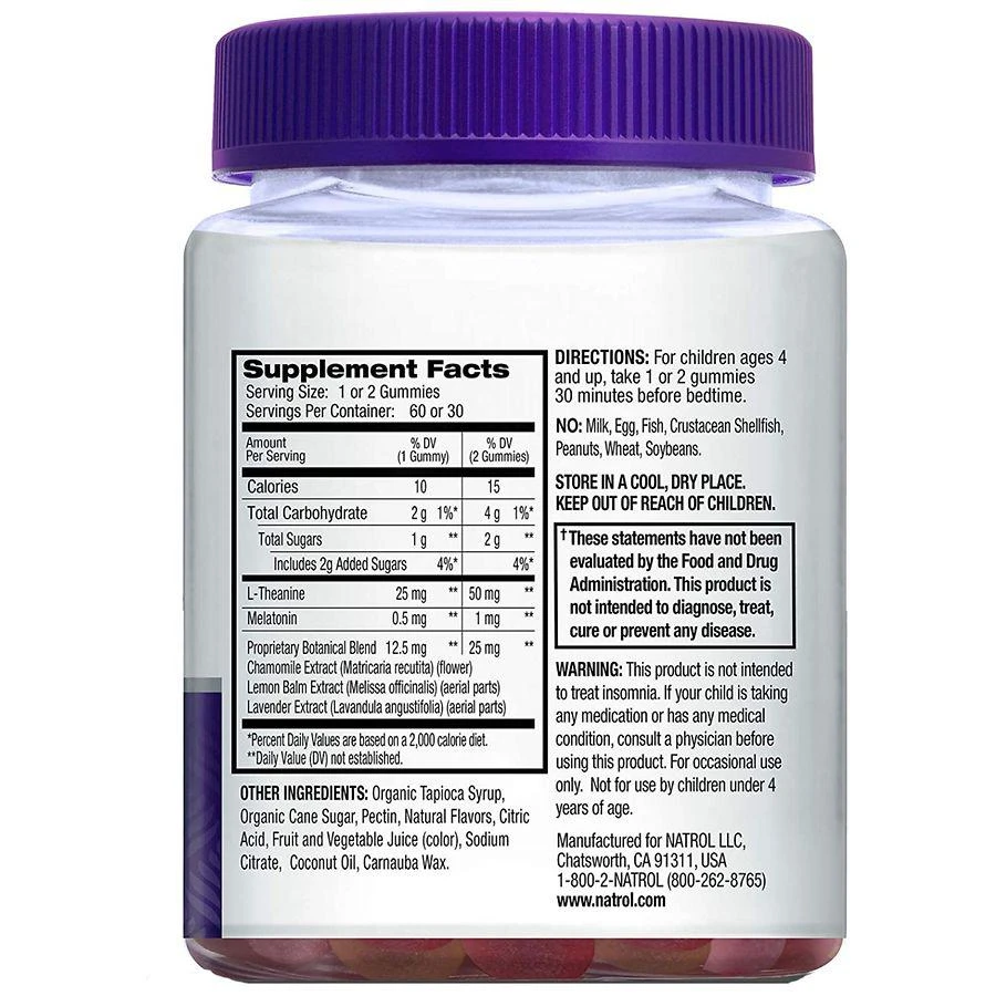商品Natrol|Kids Sleep+ Calm, Melatonin and L-Theanine, Gummies Strawberry,价格¥37,第3张图片详细描述