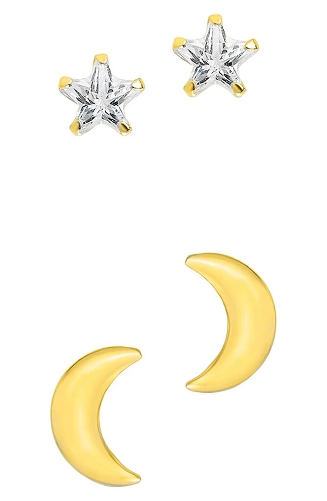 商品Sterling Forever|Set of 2 Crescent & Star Stud Earrings,价格¥105,第1张图片