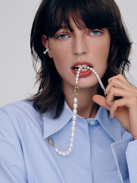 商品hyeres-lor|Silver Baroque Pearl Bead Necklace,价格¥2015,第4张图片详细描述