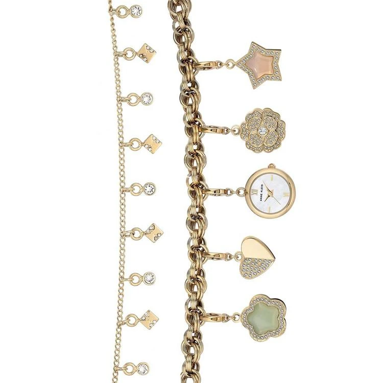 商品Anne Klein|Women's Gold-Tone Chain Bracelet Watch 20mm Gift Set,价格¥722,第2张图片详细描述