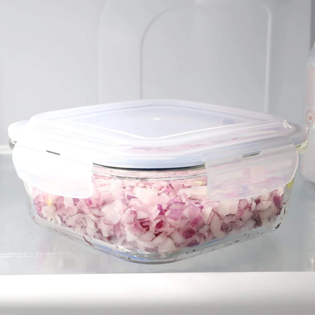 商品Michael Graves Design|Michael Graves Design 40 Ounce High Borosilicate Glass Rectangle Food Storage Container with Indigo Rubber Seal,价格¥135,第3张图片详细描述