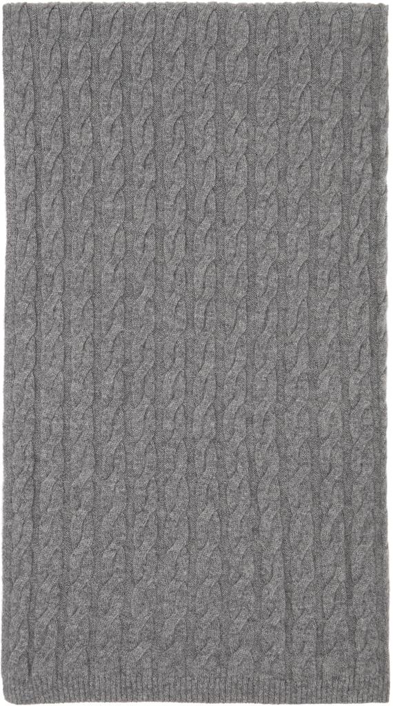 Grey Cashmere Cable Knit Scarf商品第1张图片规格展示