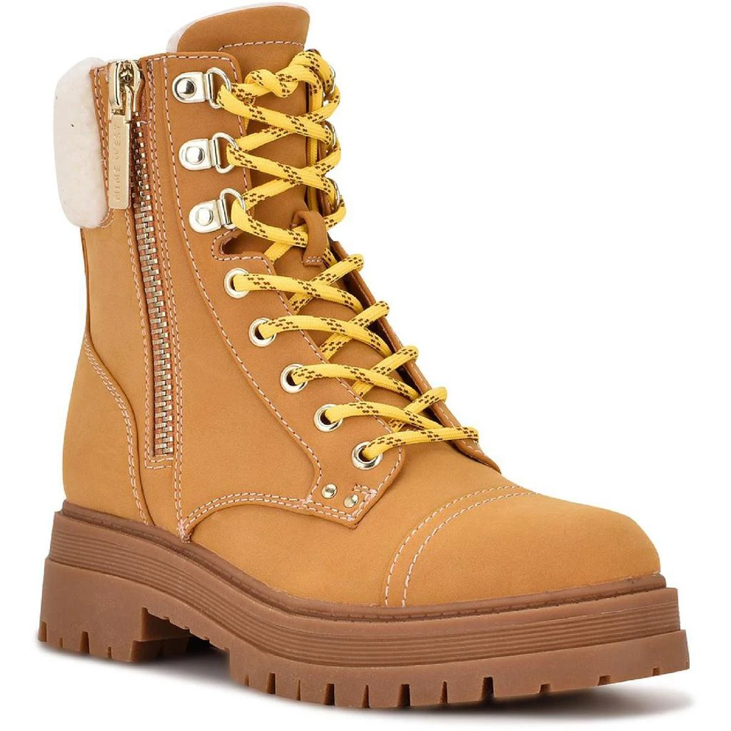 商品Nine West|Nine West Womens Pike Faux Suede Lugged Sole Combat & Lace-up Boots,价格¥176,第1张图片
