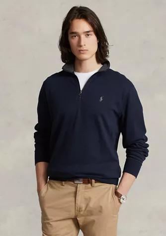 商品Ralph Lauren|男士1/4 拉链套头衫针织衫,价格¥914,第1张图片