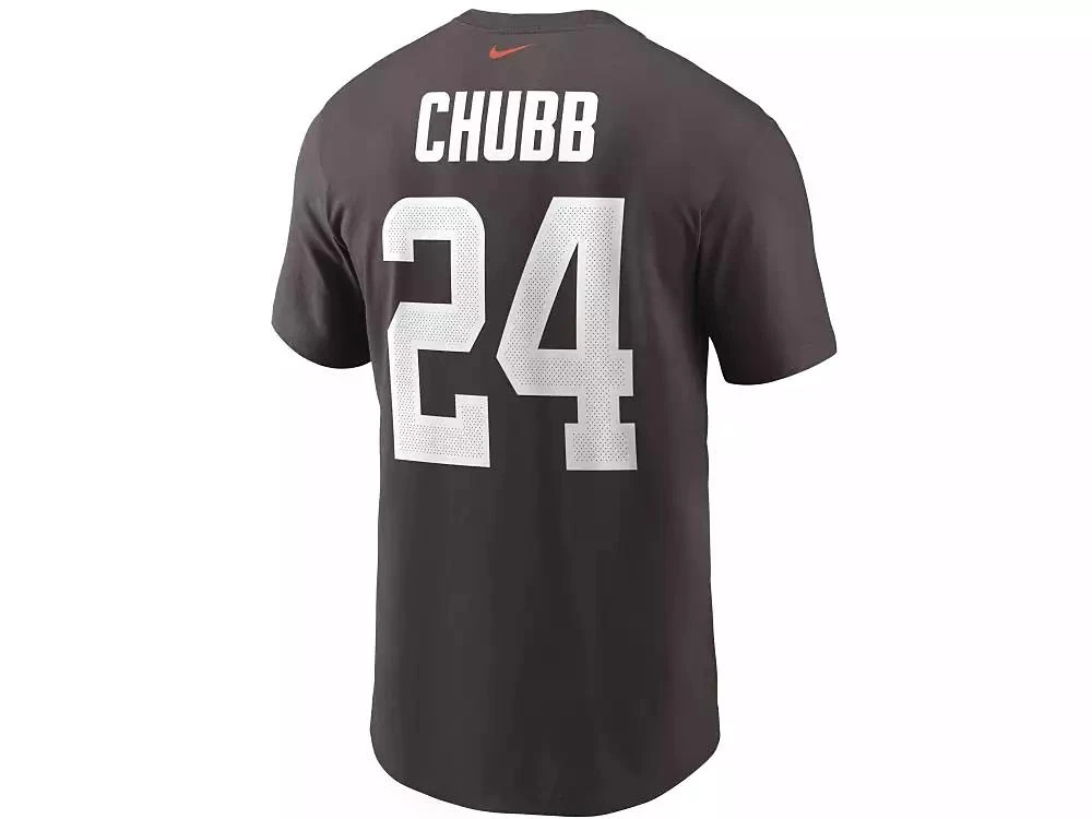 商品NIKE|Cleveland Browns Men's Pride Name and Number Wordmark T-shirt - Nick Chubb,价格¥300,第1张图片