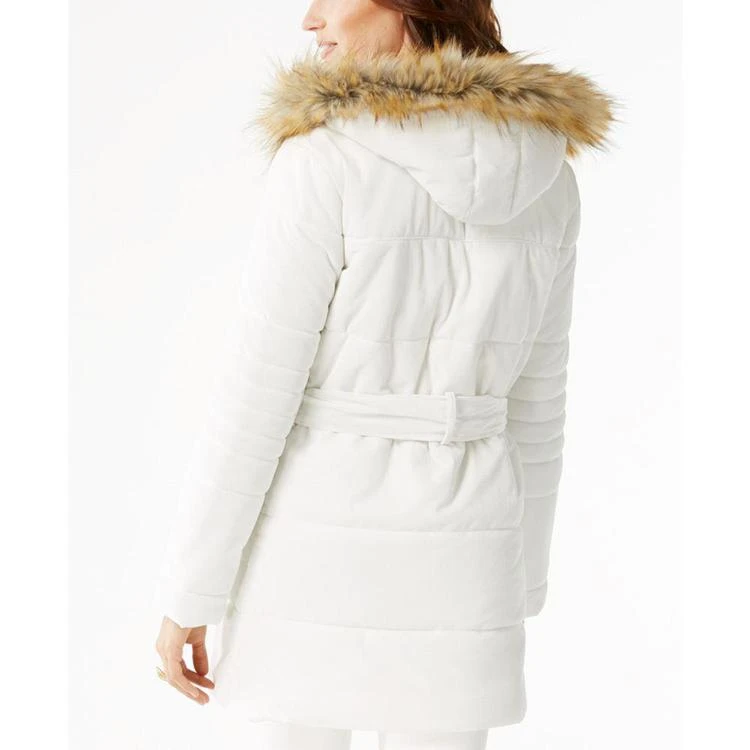 商品INC International|Hooded Velvet Puffer Coat with Faux-Fur Trim, Created for Macy's,价格¥299,第2张图片详细描述