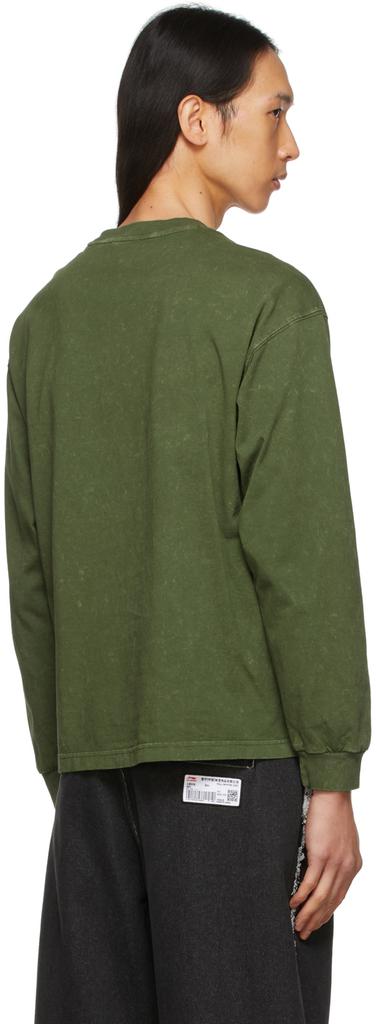 Green Washed Graphic Long Sleeve T-Shirt商品第3张图片规格展示