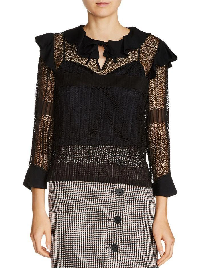 商品Maje|Lauzane Knit Mesh Top,价格¥926,第1张图片