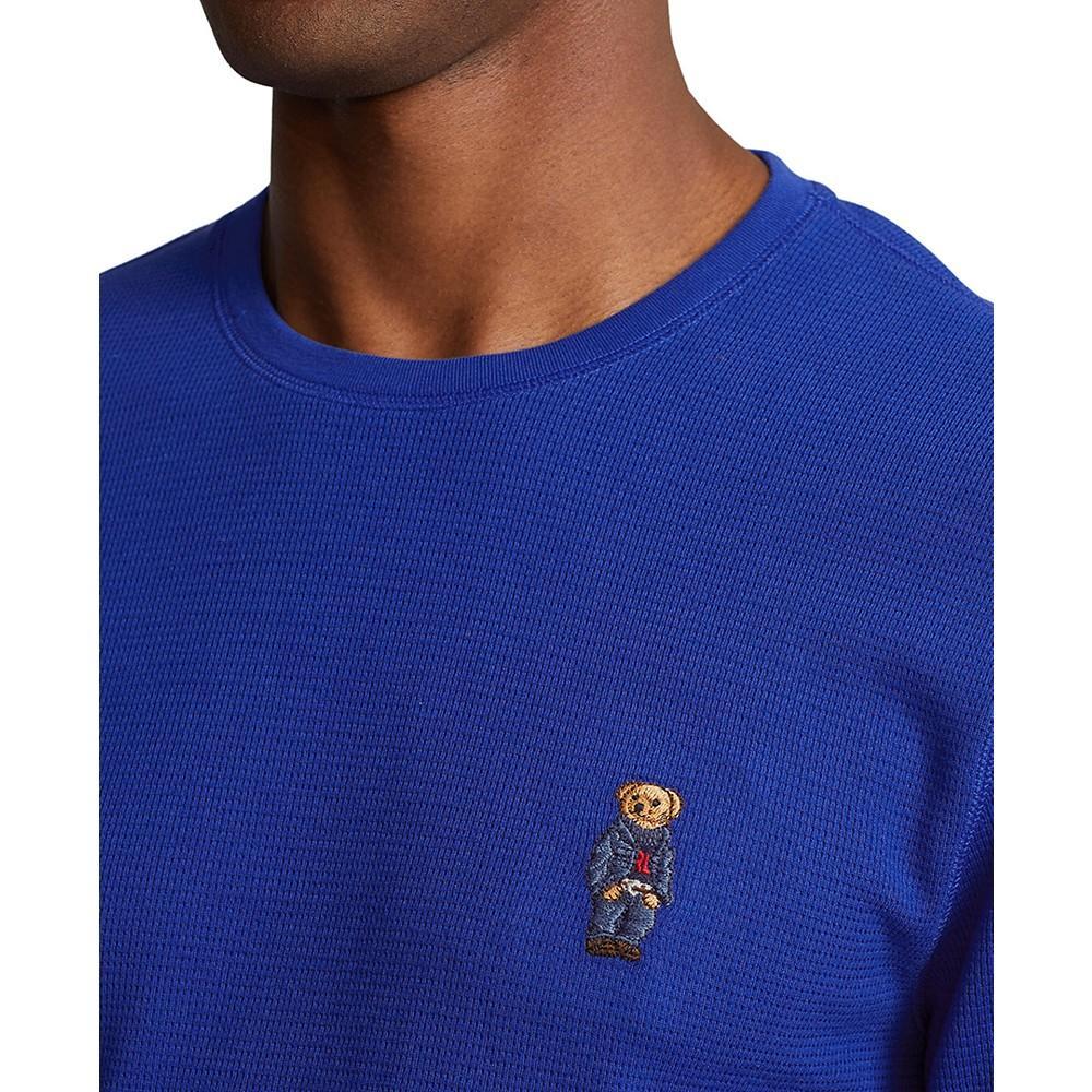 商品Ralph Lauren|Men's Denim Bear Folded Waffle Long-Sleeve Pajama Shirt,价格¥206,第5张图片详细描述
