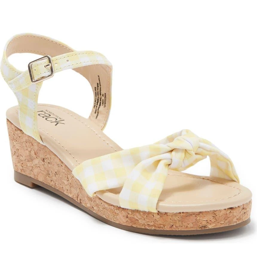 商品Nordstrom|Kids' Nordstrom Rack Keegan Gingham Wedge Sandal,价格¥62,第1张图片