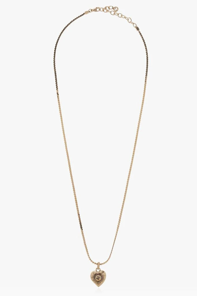 商品Gucci|Gucci Interlocking G Heart Pendant Necklace,价格¥4514,第1张图片