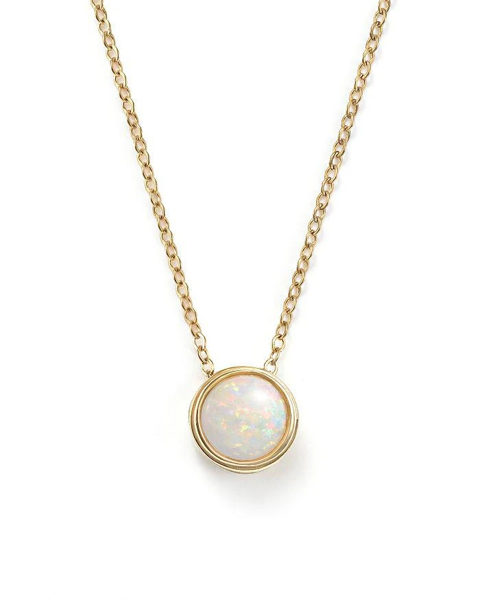 商品Bloomingdale's|Opal Bezel Set Pendant Necklace in 14K Yellow Gold, 18",价格¥5224,第1张图片详细描述