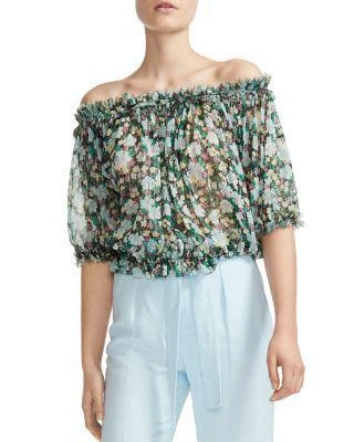 商品Maje|Lulli Off-the-Shoulder Floral Top,价格¥1009,第1张图片