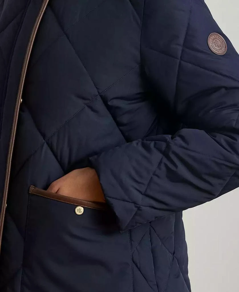 商品Ralph Lauren|Women's Faux-Fur-Collar Diamond Quilted Jacket,价格¥1465,第4张图片详细描述