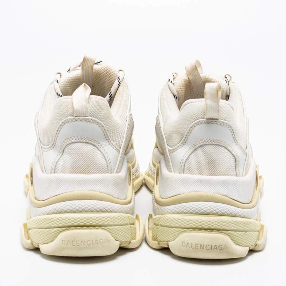 商品[二手商品] Balenciaga|Balenciaga White Nubuck Leather and Mesh Triple S Low-Top Sneakers Size 41,价格¥5583,第5张图片详细描述