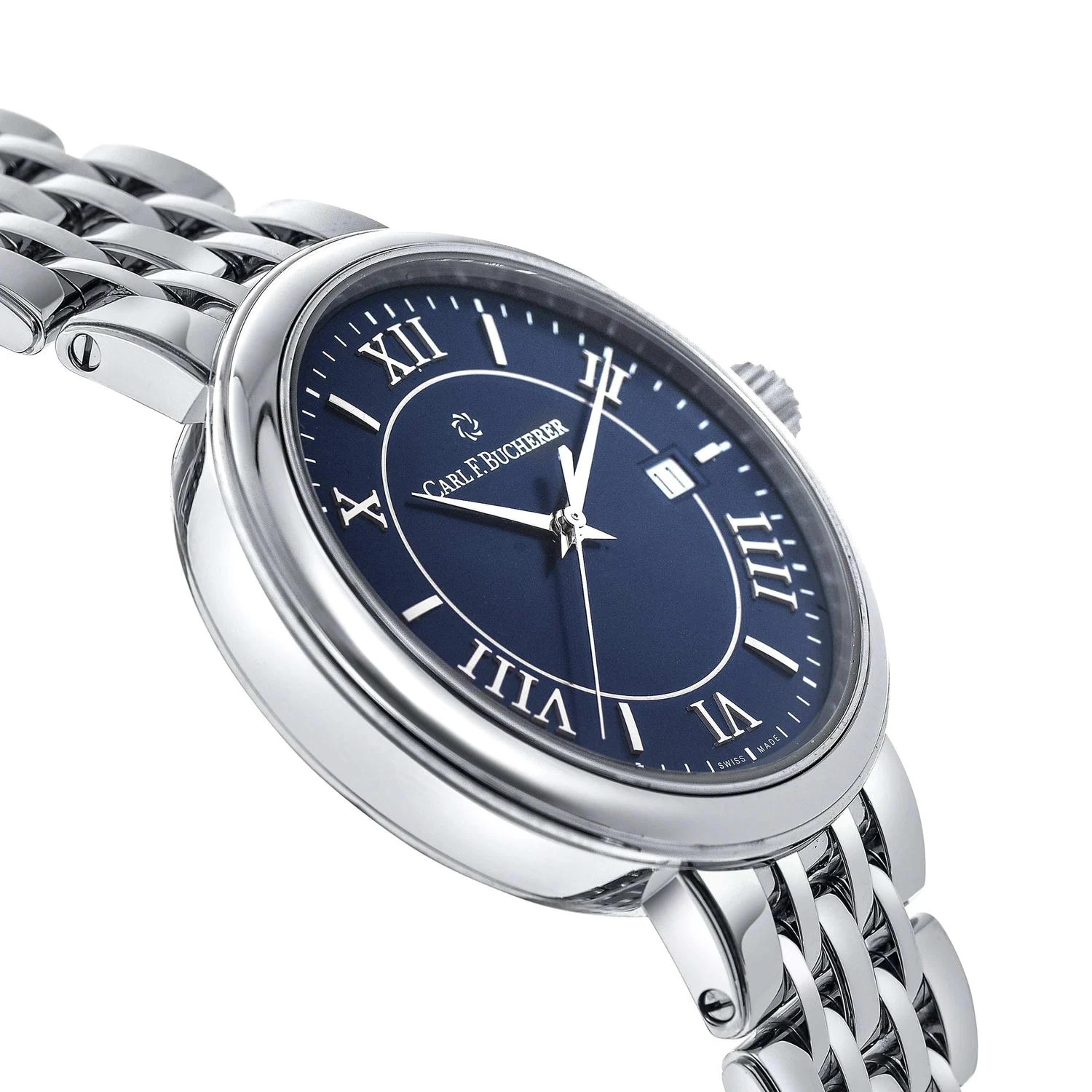 商品Carl F. Bucherer|Carl F. Bucherer Adamavi AutoDate Blue Dial Stainless Steel Automatic Men's Watch 00.10314.08.55.21,价格¥13765,第5张图片详细描述