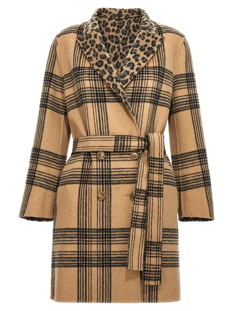 商品TWINSET|Animalier Coat Coats, Trench Coats Beige,价格¥1259,第2张图片详细描述