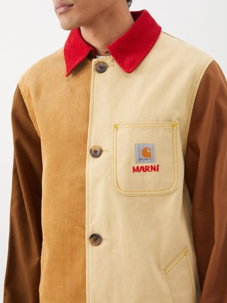 商品Marni|X Carhartt WIP Colour-blocked canvas-corduroy coat,价格¥2990,第3张图片详细描述