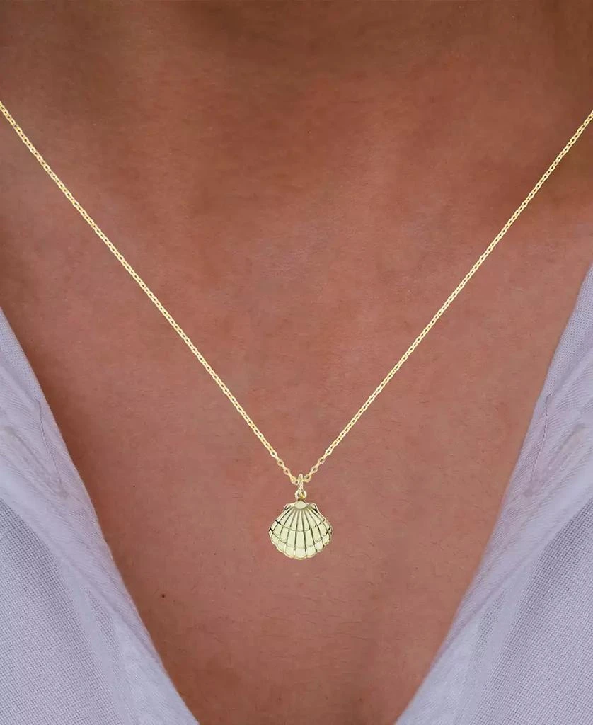 商品Macy's|Enamel Shell 18" Pendant Necklace in 14k Gold,价格¥2986,第2张图片详细描述