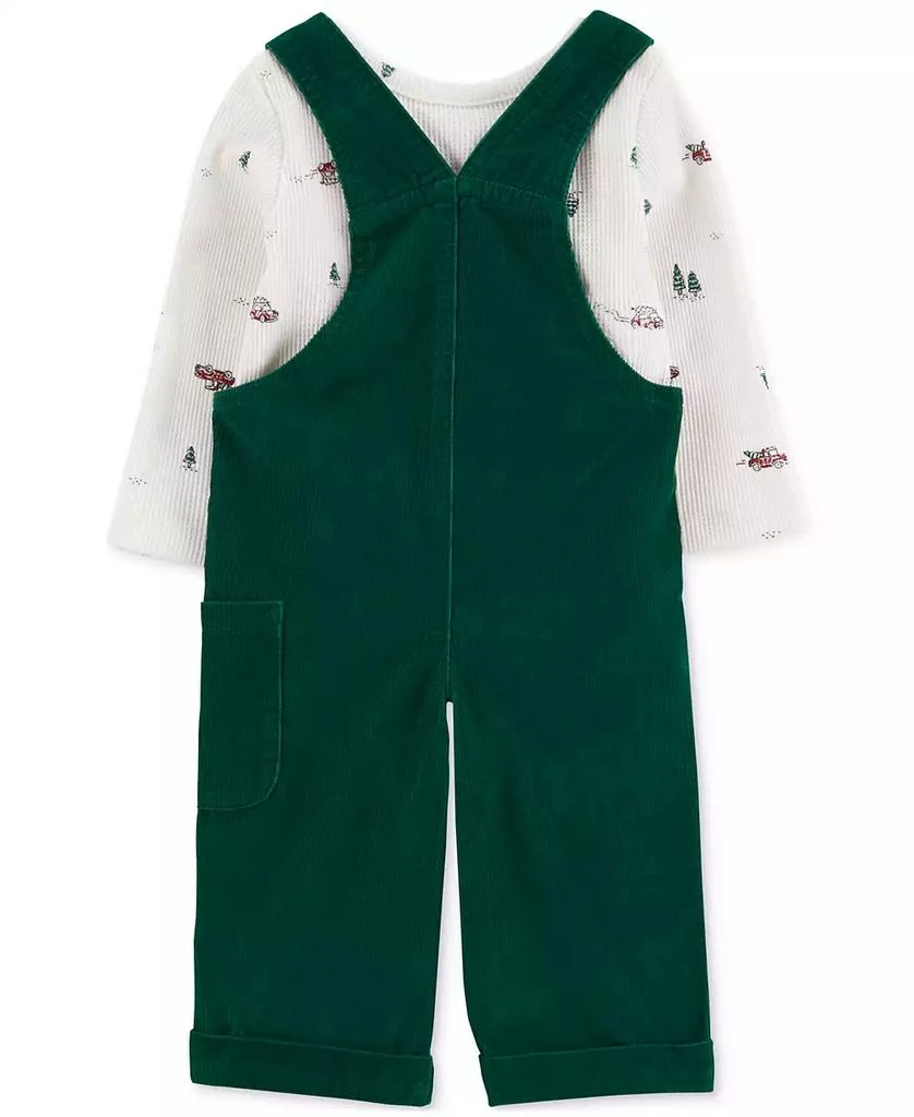 商品Carter's|Baby Boys Holiday Thermal T-Shirt & Corduroy Overalls, 2-Piece Set,价格¥95,第2张图片详细描述