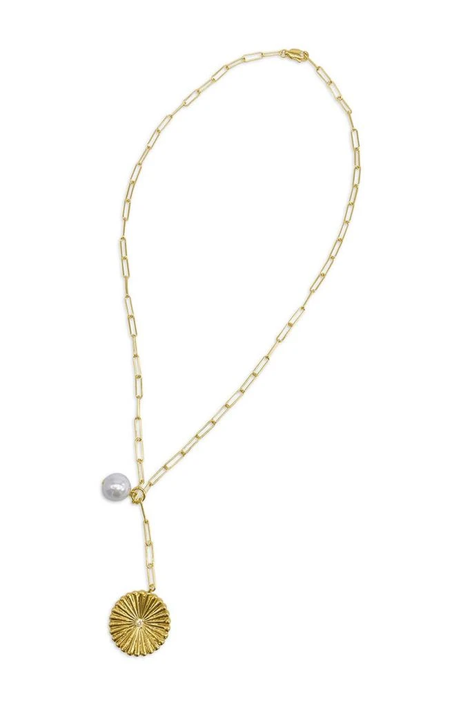 商品ADORNIA|14K Yellow Gold Vermeil Pearl Drop Y-Necklace,价格¥148,第2张图片详细描述