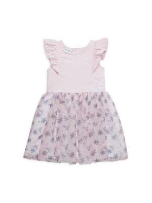 商品Calvin Klein|Little Girl’s Flutter Floral Dress,价格¥188,第1张图片