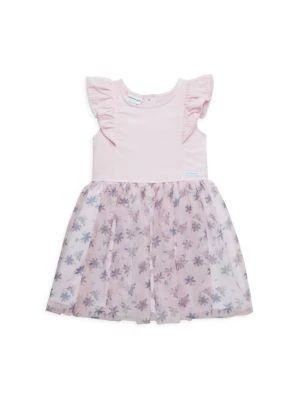 商品Calvin Klein|Little Girl’s Flutter Floral Dress,价格¥121,第1张图片