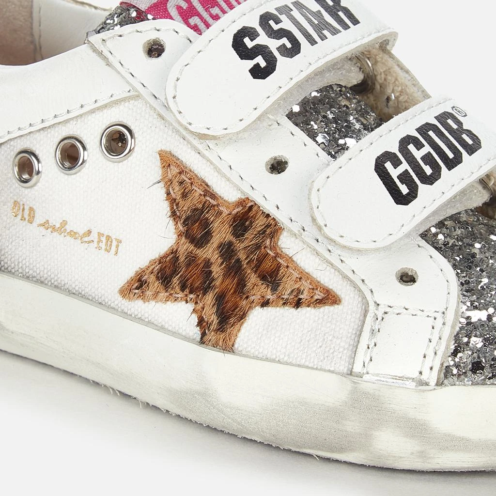 商品Golden Goose|Golden Goose Toddlers' Old School Leather & Canvas Trainers - White/Silver/Beige Leo,价格¥782,第4张图片详细描述