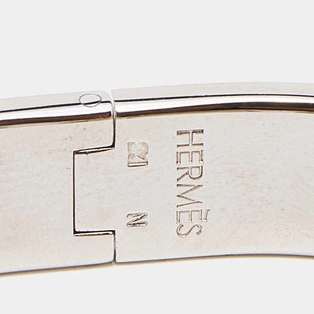 商品[二手商品] Hermes|Hermès Clic H Orange Enamel Palladium Plated Narrow Bracelet,价格¥4373,第4张图片详细描述