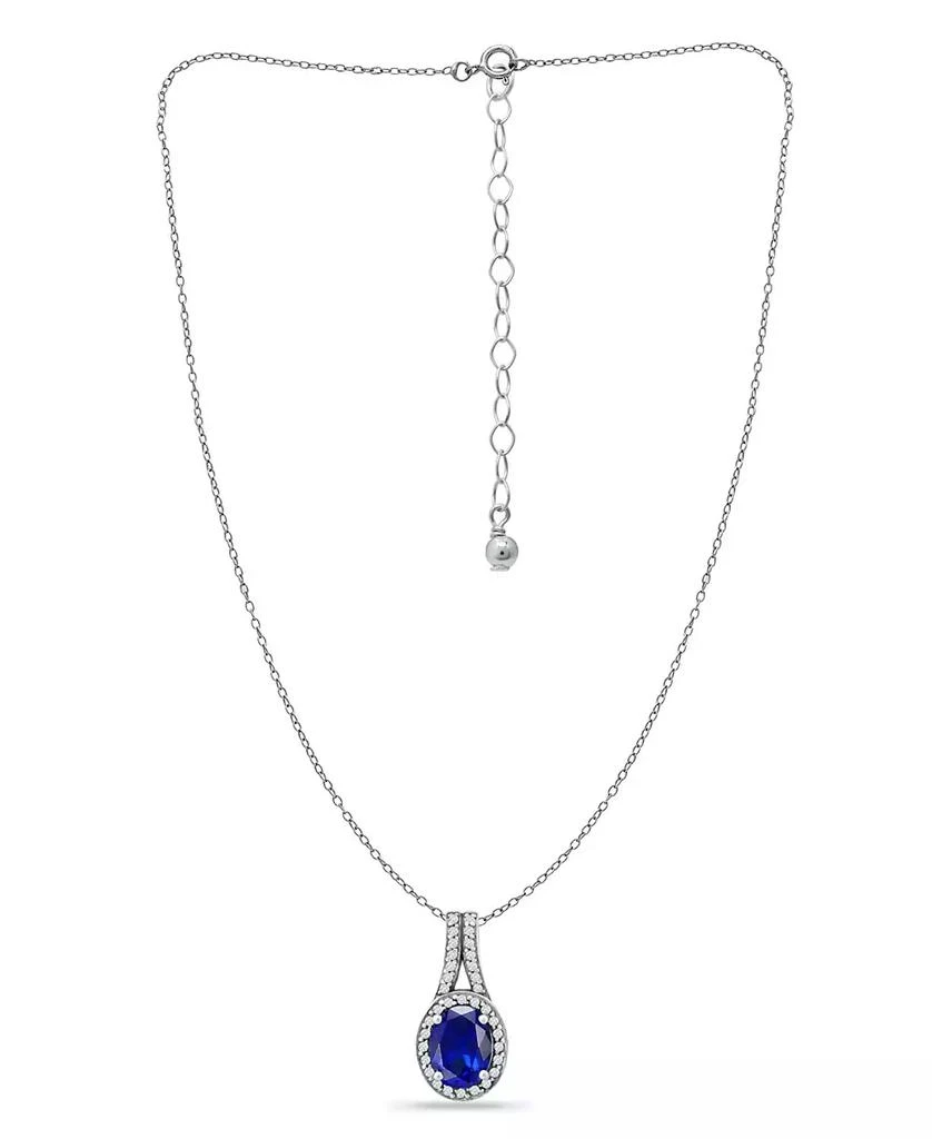 商品Giani Bernini|Simulated Blue Sapphire and Cubic Zirconia Halo Pendant,价格¥131,第2张图片详细描述