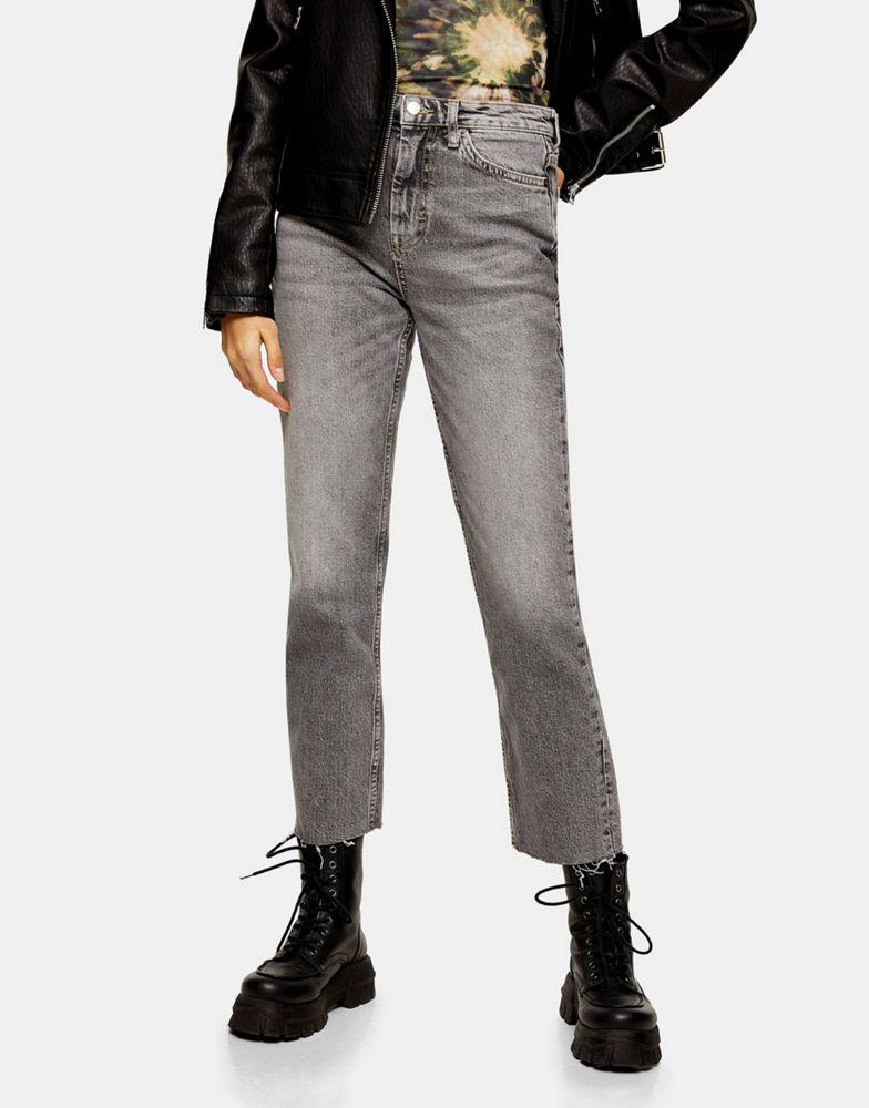 Topshop straight jeans in grey商品第4张图片规格展示