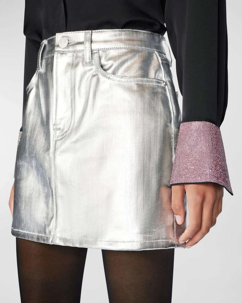 商品FRAME|Le Mini Metallic Skirt,价格¥800,第4张图片详细描述