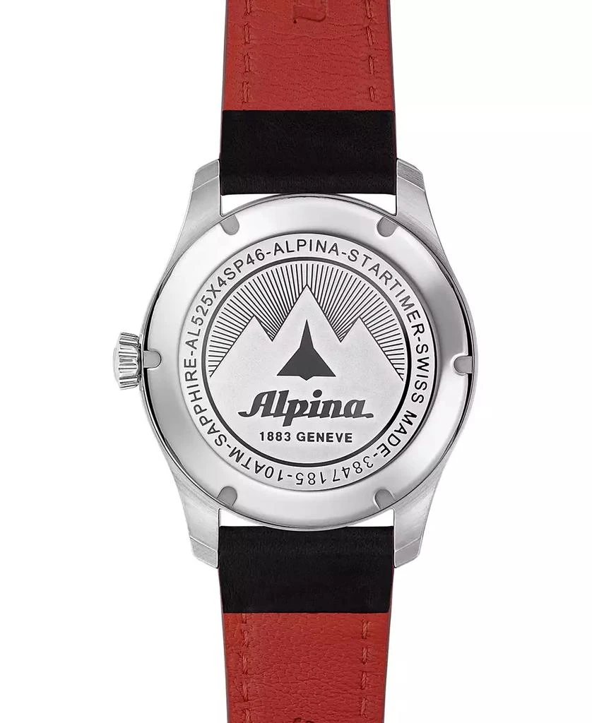 商品Alpina|Men's Swiss Automatic Startimer Black Leather Strap Watch 41mm,价格¥8930,第3张图片详细描述