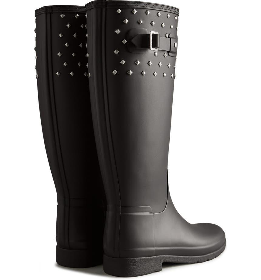 商品Hunter|Refined Stud Waterproof Tall Rain Boot,价格¥674,第4张图片详细描述